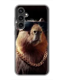 Чохол для Samsung Galaxy S23 з картинкою «Капібара золотий ланцюг»