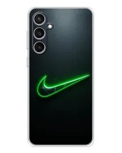 Чехол для Samsung Galaxy S24 FE с картинкой «Неоновый контур Nike»