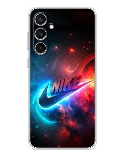 Чехол для Samsung Galaxy S24 FE с картинкой «Огненный логотип Nike»