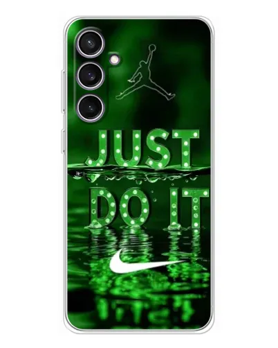 Чехол для Samsung Galaxy S24 FE с картинкой «Зеленый неоновый Nike»