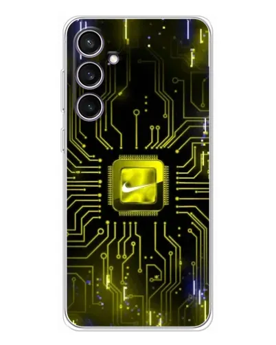 Чехол для Samsung Galaxy S24 FE с картинкой «Nike — золотая искра»