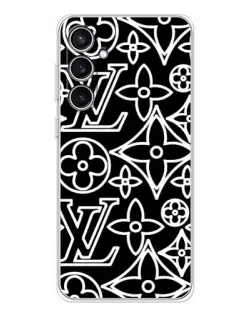 Чехол для Samsung Galaxy S24 FE с картинкой «Черно-белый узор LV» Чехол для Samsung Galaxy S24 FE с картинкой «Черно-белый узор LV»