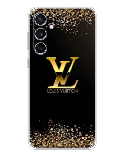 Чехол для Samsung Galaxy S24 FE с картинкой «LV — золотые искры»
