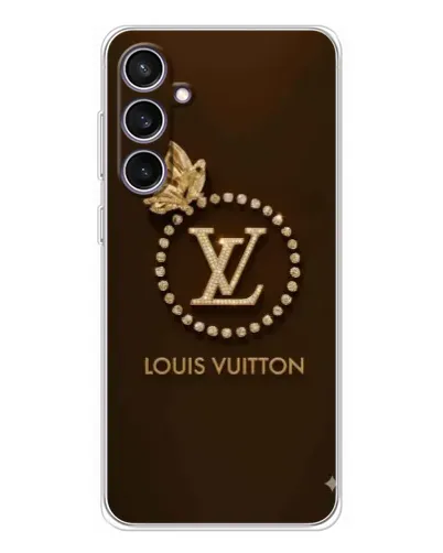 Чехол для Samsung Galaxy S24 FE с картинкой «LV — золотая печать»
