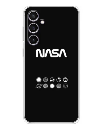 Чехол для Samsung Galaxy S24 FE с картинкой «NASA — технический принт» Чехол для Samsung Galaxy S24 FE с картинкой «NASA — технический принт»