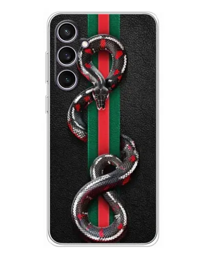 Чехол для Samsung Galaxy S24 FE с картинкой «Gucci — змея на полосе» Чехол для Samsung Galaxy S24 FE с картинкой «Gucci — змея на полосе»