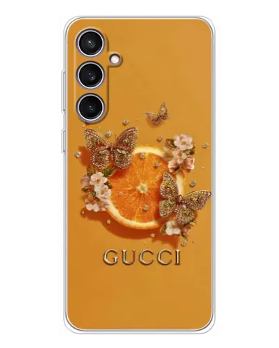 Чехол для Samsung Galaxy S24 FE с картинкой «Gucci — золотые бабочки» Чехол для Samsung Galaxy S24 FE с картинкой «Gucci — золотые бабочки»