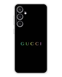 Чехол для Samsung Galaxy S24 FE с картинкой «Gucci — неоновый минимализм» Чехол для Samsung Galaxy S24 FE с картинкой «Gucci — неоновый минимализм»