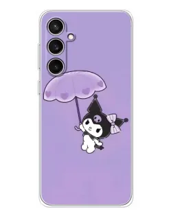 Чехол для Samsung Galaxy S24 FE с картинкой «Kuromi с зонтиком»
