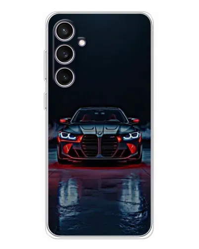 Чехол для Samsung Galaxy S24 FE с картинкой «BMW на мокрой дороге»