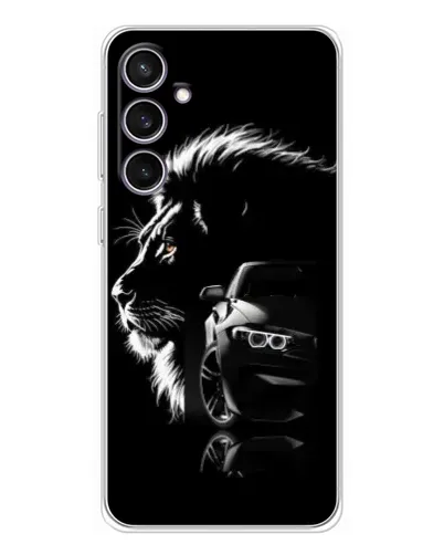Чехол для Samsung Galaxy S24 FE с картинкой «BMW и лев»