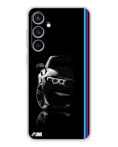 Чехол для Samsung Galaxy S24 FE с картинкой «Силуэт BMW в темноте»