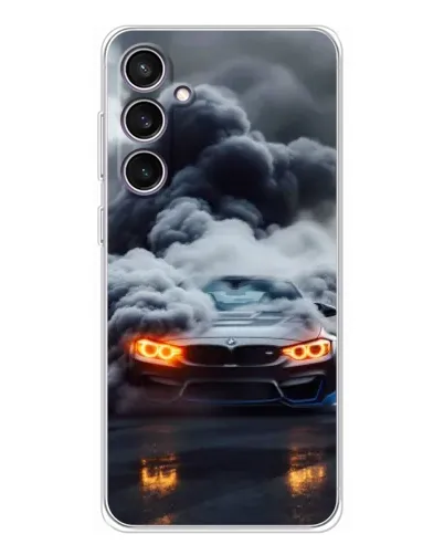 Чехол для Samsung Galaxy S24 FE с картинкой «BMW в дыму»