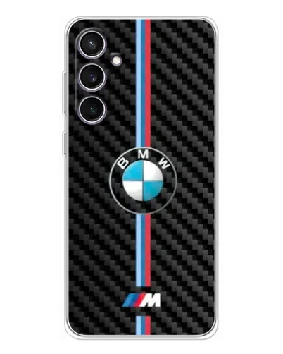 Чехол для Samsung Galaxy S24 FE с картинкой «Эмблема BMW и карбон»