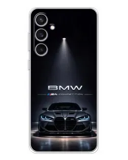 Чехол для Samsung Galaxy S24 FE с картинкой «BMW сквозь ночной город» Чехол для Samsung Galaxy S24 FE с картинкой «BMW сквозь ночной город»