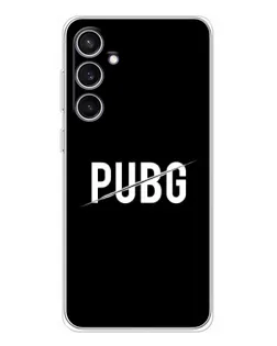 Чехол для Samsung Galaxy S24 FE с картинкой «PUBG — белый логотип»