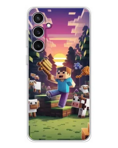 Чехол для Samsung Galaxy S24 FE с картинкой «Стив на ферме»