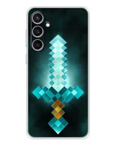 Чехол для Samsung Galaxy S24 FE с картинкой «Алмазный меч неон»
