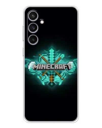 Чехол для Samsung Galaxy S24 FE с картинкой «Minecraft Diamond лого»