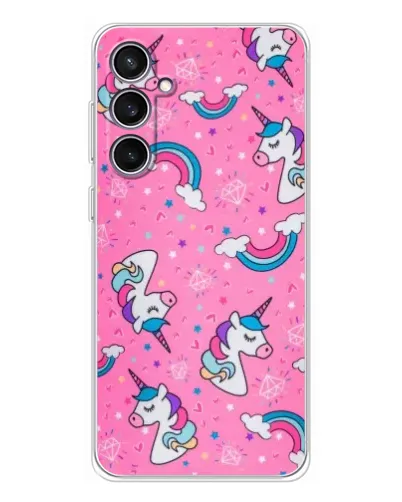 Чехол для Samsung Galaxy S24 FE с картинкой «Unicorn паттерн розовый» Чехол для Samsung Galaxy S24 FE с картинкой «Unicorn паттерн розовый»