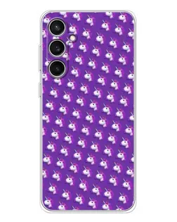 Чехол для Samsung Galaxy S24 FE с картинкой «Единороги на фиолетовом»