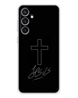 Чехол для Samsung Galaxy S24 FE с картинкой «Графический крест Jesus»