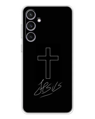 Чехол для Samsung Galaxy S24 FE с картинкой «Графический крест Jesus» Чехол для Samsung Galaxy S24 FE с картинкой «Графический крест Jesus»