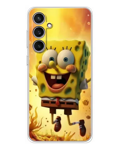 Чехол для Samsung Galaxy S24 FE с картинкой «Губка Боб прыгает»