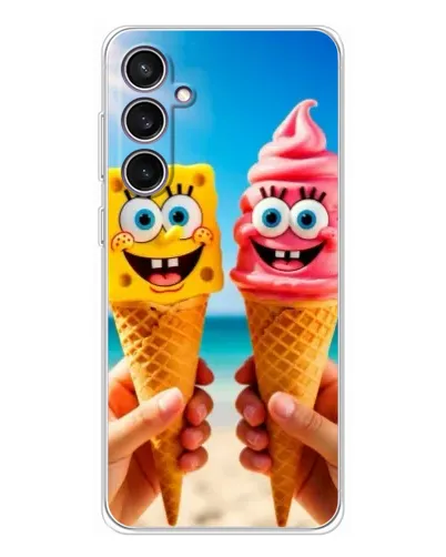 Чехол для Samsung Galaxy S24 FE с картинкой «Спанч Боб мороженое»