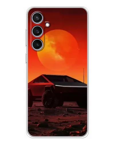 Чехол для Samsung Galaxy S24 FE с картинкой «Cybertruck на Марсе»