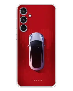 Чехол для Samsung Galaxy S24 FE с картинкой «Tesla Top View» Чехол для Samsung Galaxy S24 FE с картинкой «Tesla Top View»