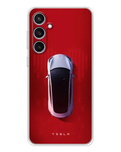 Чехол для Samsung Galaxy S24 FE с картинкой «Tesla Top View»
