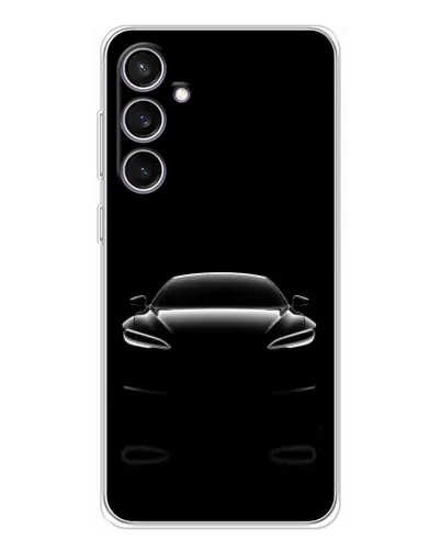 Чехол для Samsung Galaxy S24 FE с картинкой «Силуэт Tesla Night»
