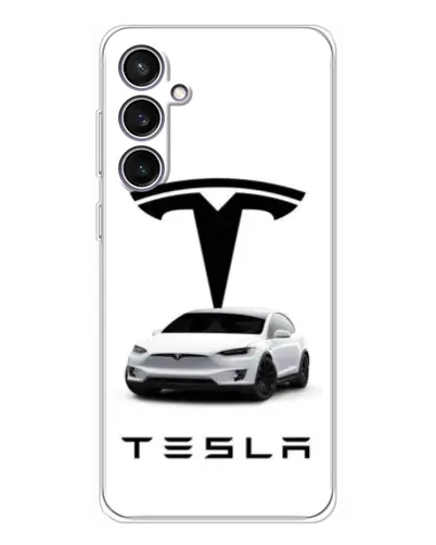 Чехол для Samsung Galaxy S24 FE с картинкой «Tesla White Style»