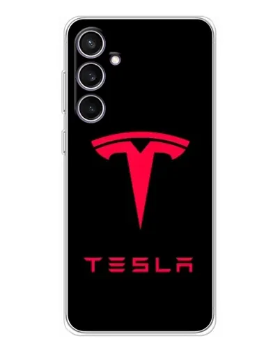 Чехол для Samsung Galaxy S24 FE с картинкой «Tesla Red Logo»