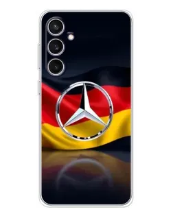 Чехол для Samsung Galaxy S24 FE с картинкой «Mercedes — флаг Германии»
