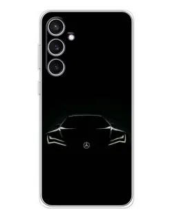 Чехол для Samsung Galaxy S24 FE с картинкой «Mercedes — силуэт авто» Чехол для Samsung Galaxy S24 FE с картинкой «Mercedes — силуэт авто»