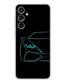 Чехол для Samsung Galaxy S24 FE с картинкой «Голубой силуэт Lamborghini» Чехол для Samsung Galaxy S24 FE с картинкой «Голубой силуэт Lamborghini»