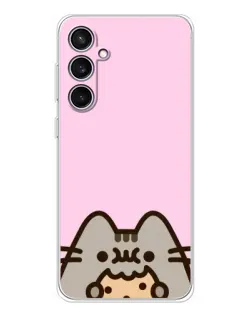 Чехол для Samsung Galaxy S24 FE с картинкой «Pusheen и печенье»