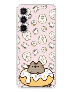 Чехол для Samsung Galaxy S24 FE с картинкой «Пушин на пончике»