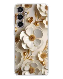 Чехол для Samsung Galaxy S24 FE с картинкой «Белие бумажние  цвети»