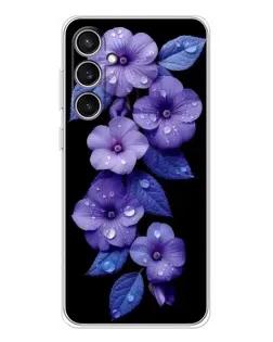 Чехол для Samsung Galaxy S24 FE с картинкой «Фиолетовые цветы с росою»
