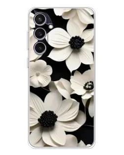 Чехол для Samsung Galaxy S24 FE с картинкой «Объемные белые цветы»