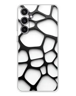 Чехол для Samsung Galaxy S24 FE с картинкой «Белая объемная сетка»