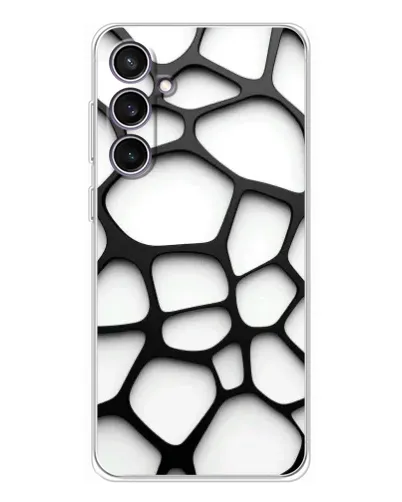 Чехол для Samsung Galaxy S24 FE с картинкой «Белая объемная сетка»