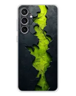 Чехол для Samsung Galaxy S24 FE с картинкой «Салатовый разлом скалы»