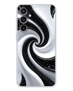 Чехол для Samsung Galaxy S24 FE с картинкой «Черно-белая спираль»