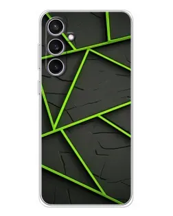 Чехол для Samsung Galaxy S24 FE с картинкой «Зеленые геометрические линии»