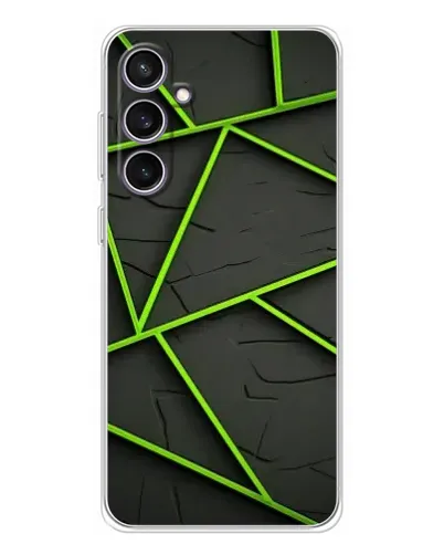 Чехол для Samsung Galaxy S24 FE с картинкой «Зеленые геометрические линии»