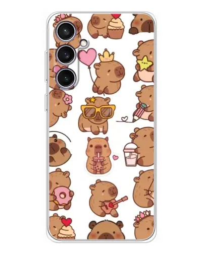Чехол для Samsung Galaxy S24 FE с картинкой «Стикерпак с капибарами» Чехол для Samsung Galaxy S24 FE с картинкой «Стикерпак с капибарами»